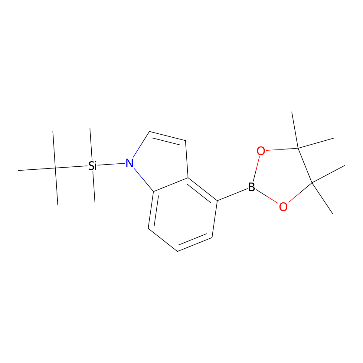 1-(tert-Butyldimethylsilyl)-4-(4,4,5,5-tetramethyl-1,3,2-dioxaborolan-2-yl)-1H-indole molecular structure, CAS 2797057-33-9