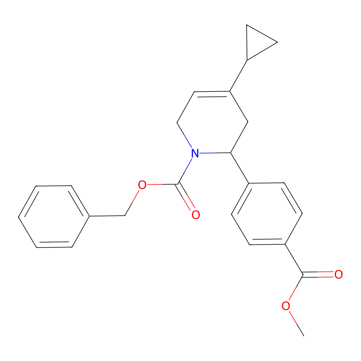 Methyl 4-{1-[(benzyloxy)carbonyl]-4-cyclopropyl-1,2,3,6-tetrahydropyridin-2-yl}benzoate molecular structure, CAS 2797067-44-6