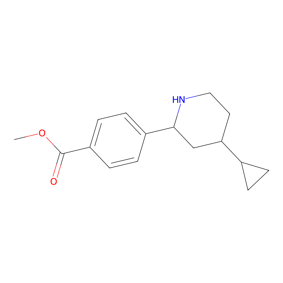 Methyl 4-(4-cyclopropylhexahydropyridin-2-yl)benzoate molecular structure, CAS 2797067-45-7