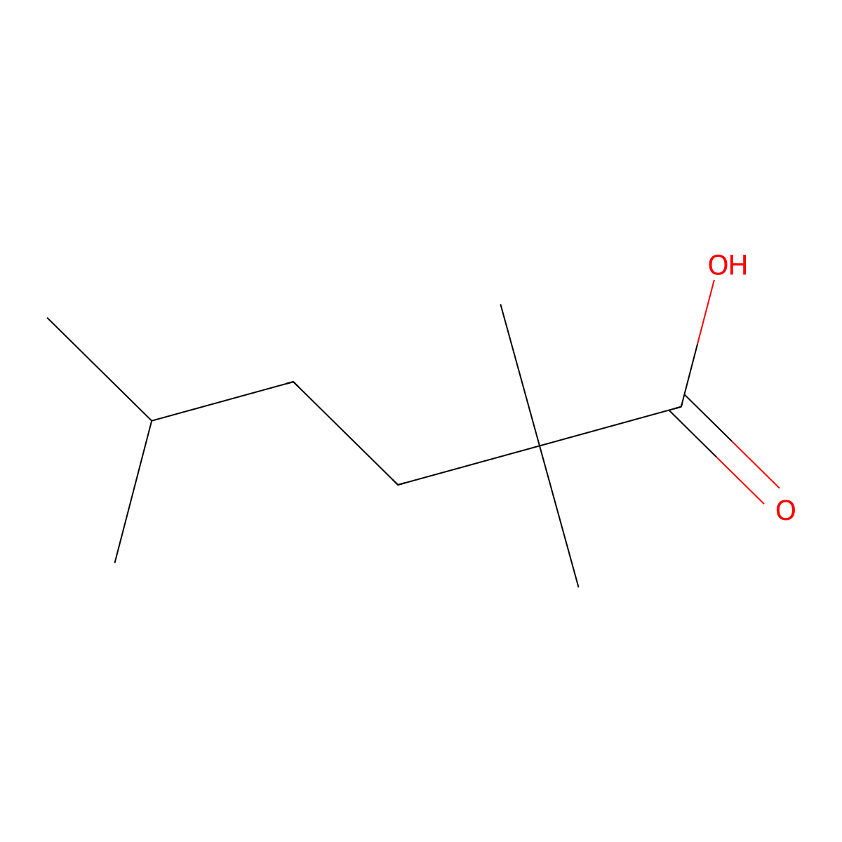 2,2,5-Trimethylhexanoic acid molecular structure, CAS 27971-09-1