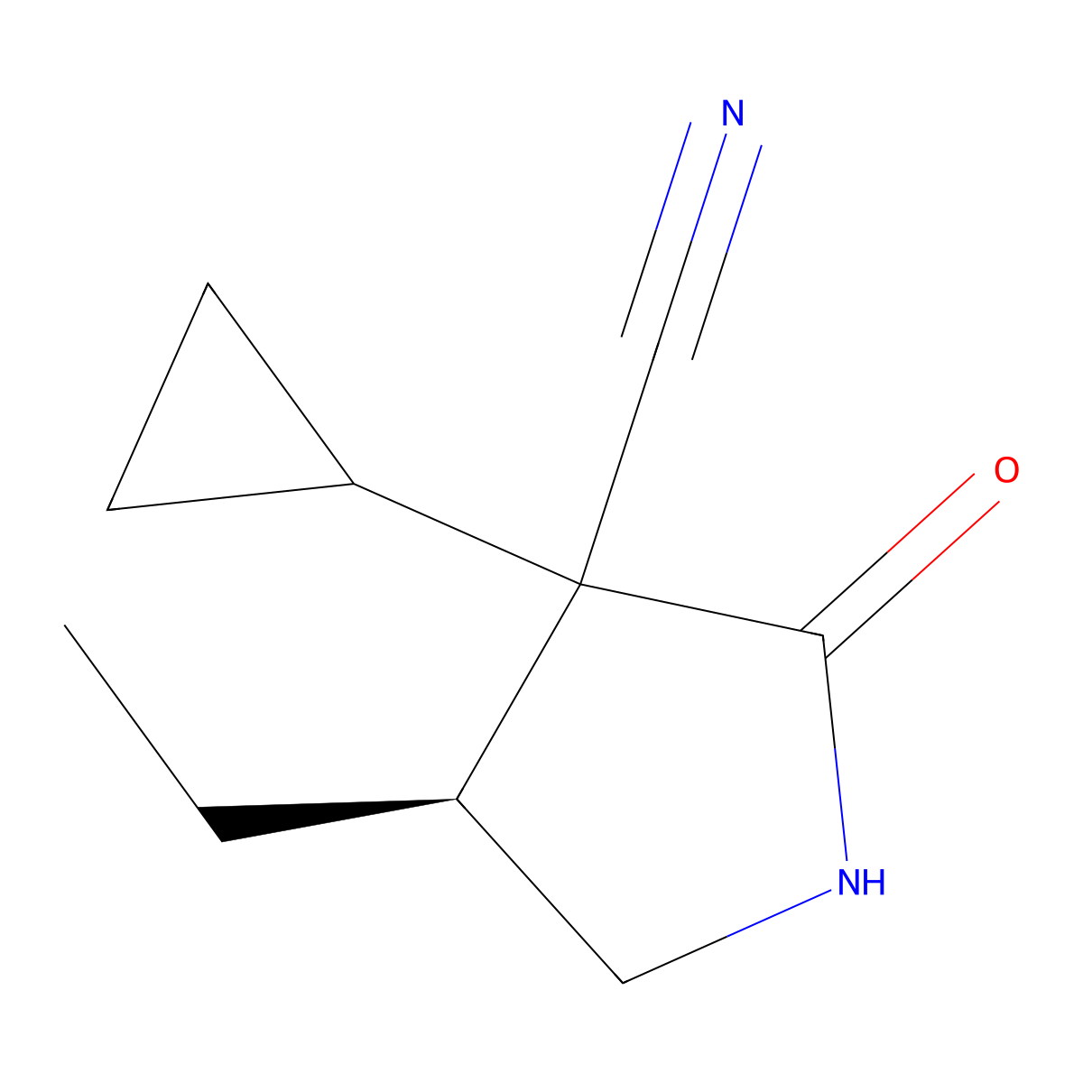 (4S)-3-Cyclopropyl-4-ethyl-2-oxo-pyrrolidine-3-carbonitrile molecular structure, CAS 2797140-74-8