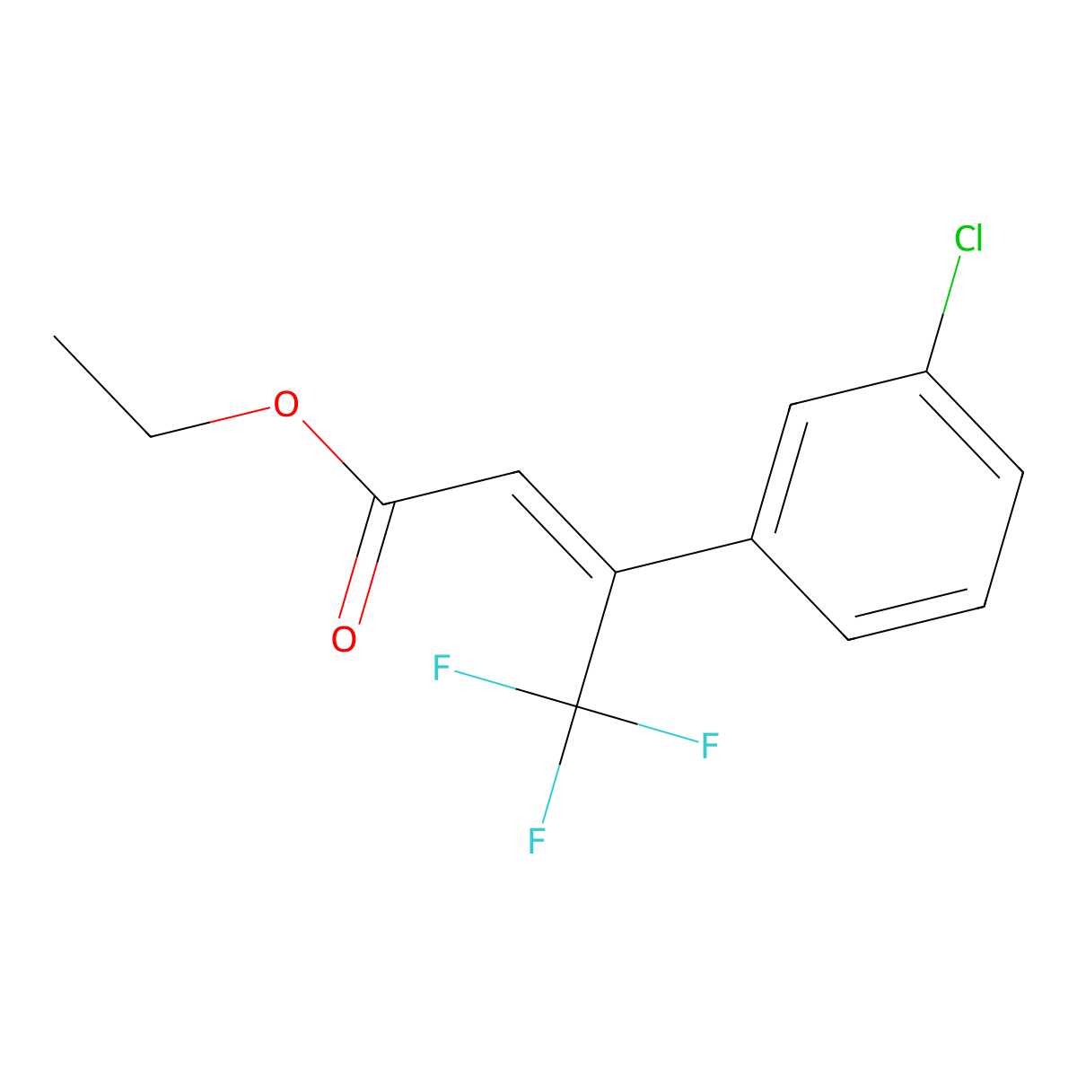 (Z)-ethyl 3-(3-chlorophenyl)-4,4,4-trifluorobut-2-enoate molecular structure, CAS 2797147-03-4