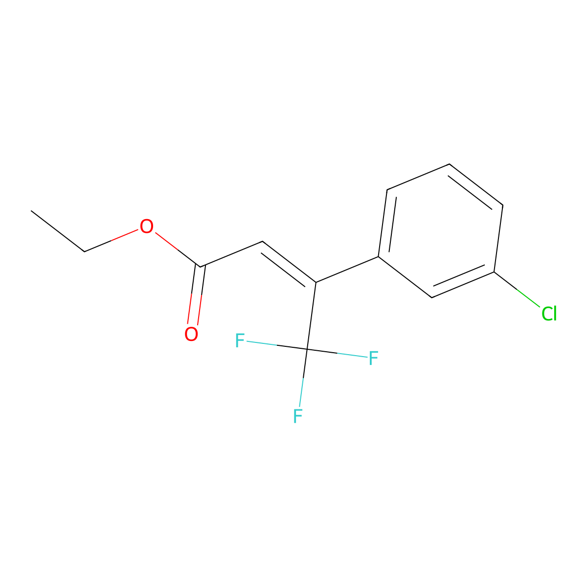 (Z)-ethyl 3-(3-chlorophenyl)-4,4,4-trifluorobut-2-enoate molecular structure, CAS 2797147-03-4