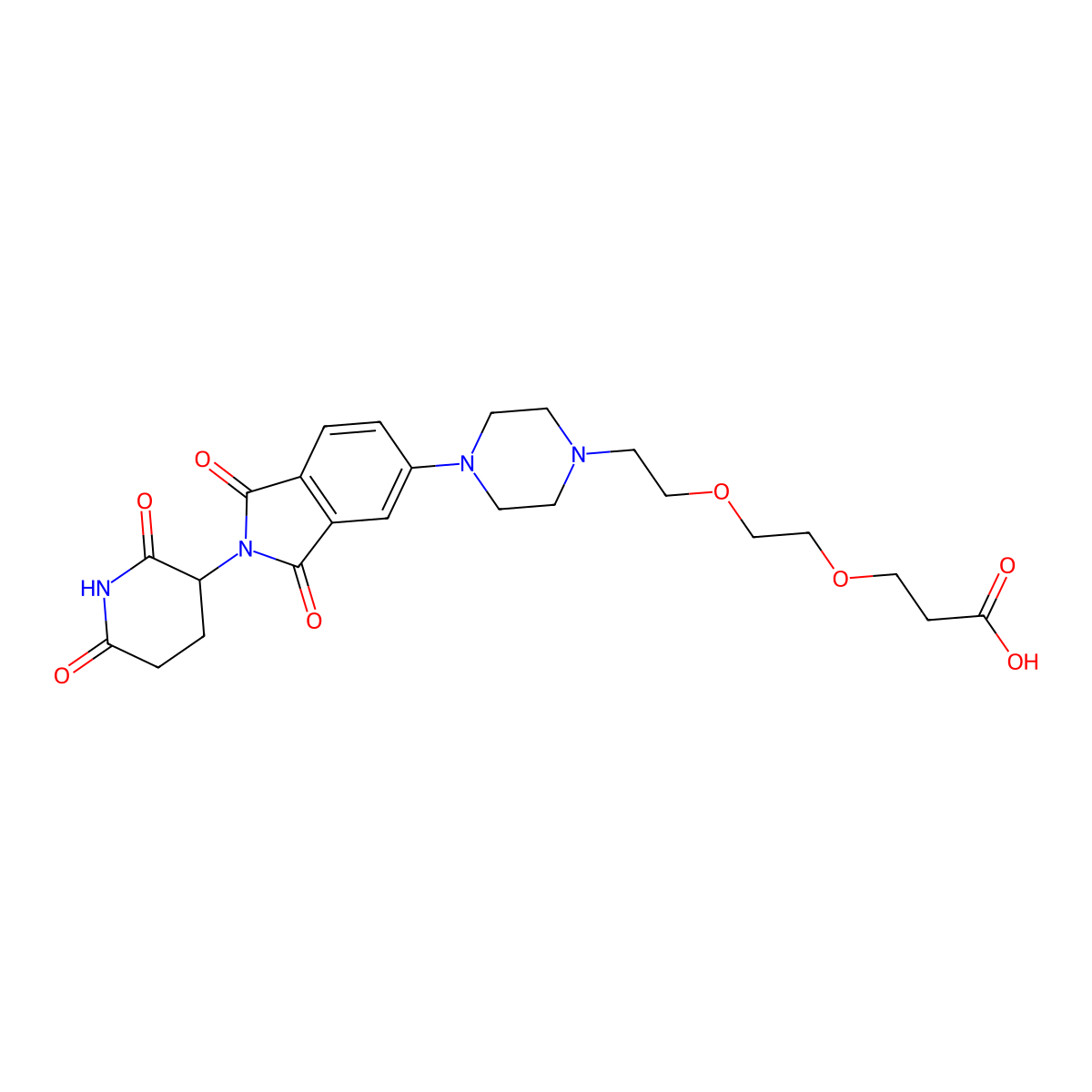 Thalidomide-Piperazine-PEG2-COOH molecular structure, CAS 2797430-20-5