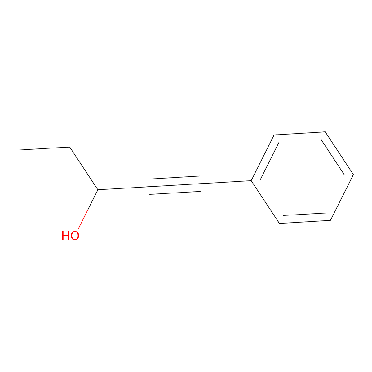 1-Phenyl-1-pentyn-3-ol molecular structure, CAS 27975-78-6