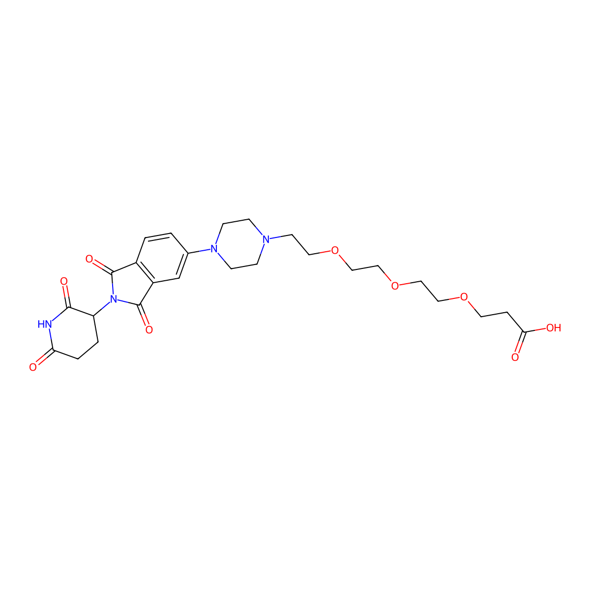 Thalidomide-Piperazine-PEG3-COOH molecular structure, CAS 2797619-63-5