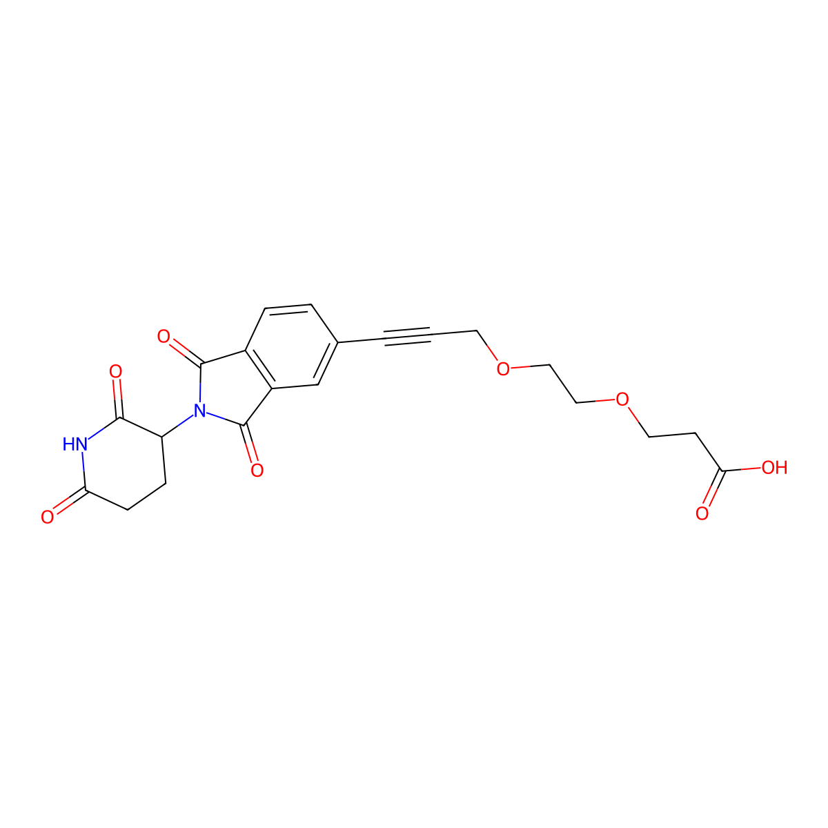 Thalidomide-Propargyne-PEG2-COOH molecular structure, CAS 2797619-65-7