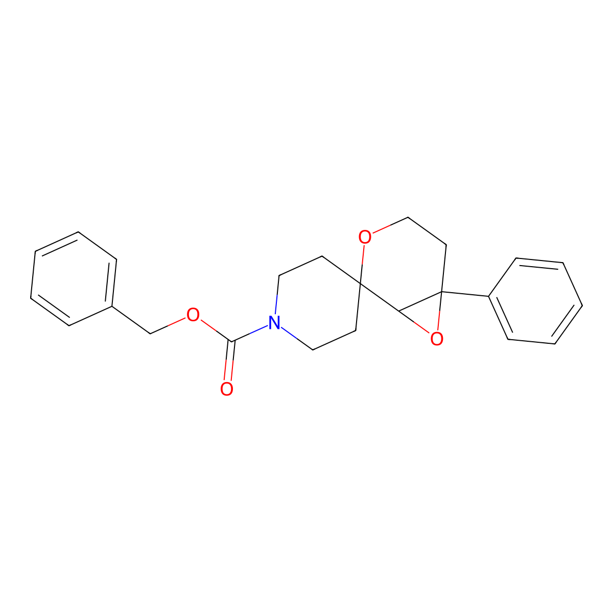 Benzyl 6-phenyl-3,7-dioxaspiro[bicyclo[4.1.0]heptane-2,4'-piperidine]-1'-carboxylate molecular structure, CAS 2797639-81-5