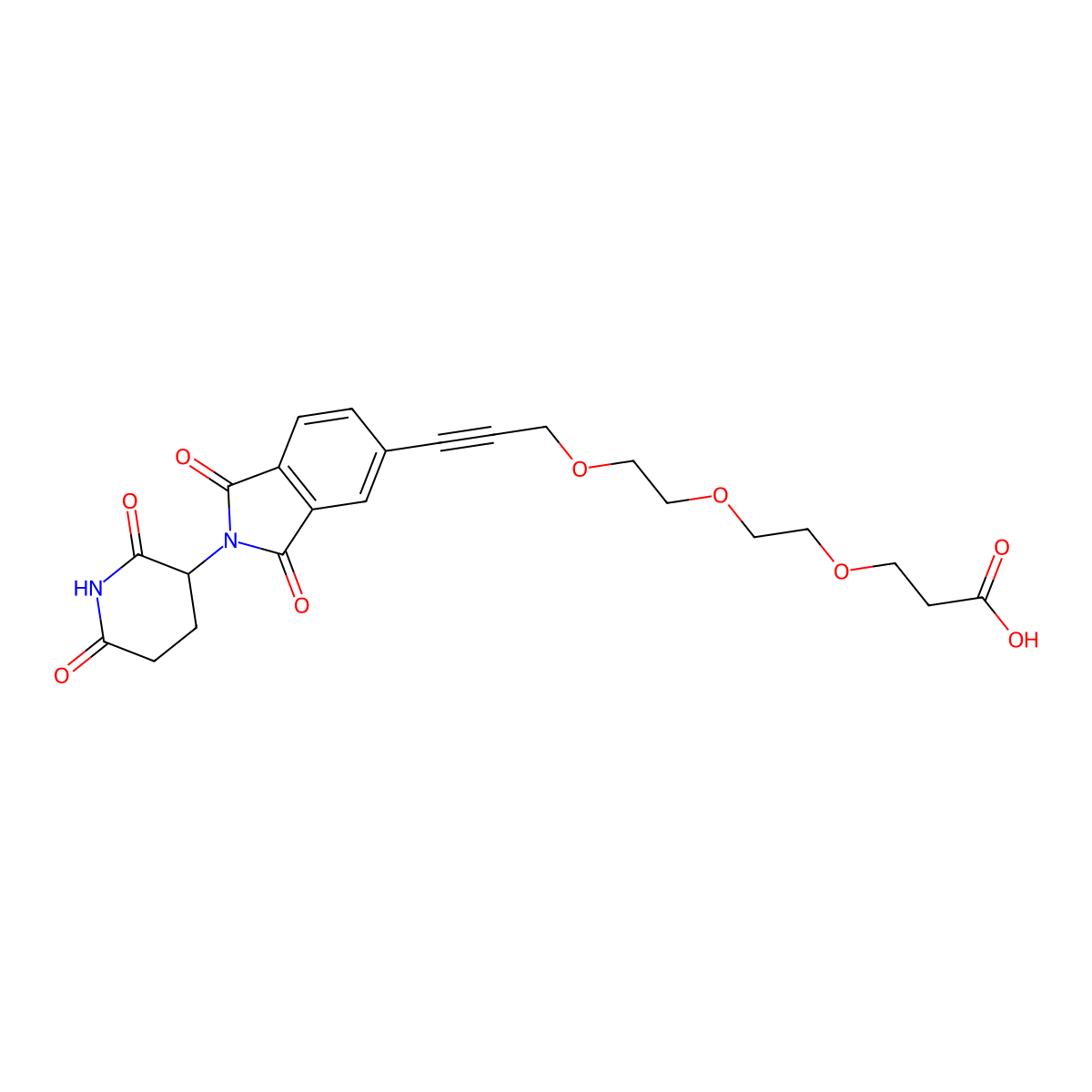Thalidomide-Propargyne-PEG3-COOH molecular structure, CAS 2797649-54-6