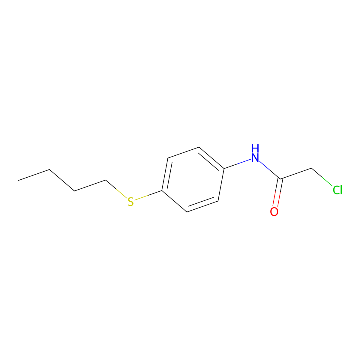 N-[4-(butylthio)phenyl]-2-chloroacetamide molecular structure, CAS 27978-32-1