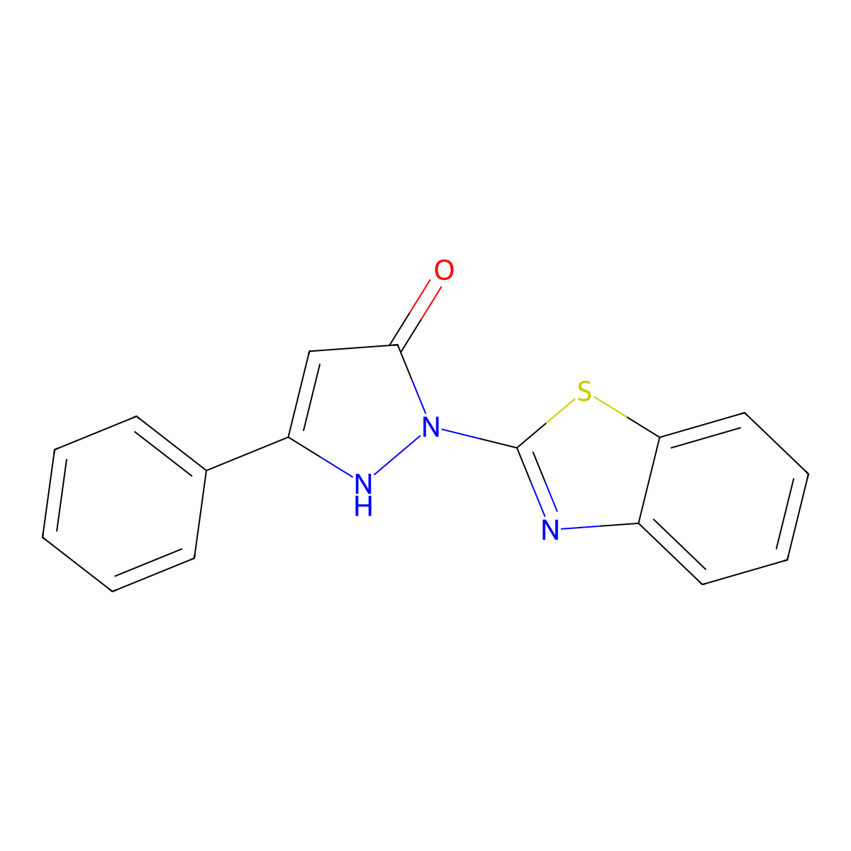 1-(1,3-benzothiazol-2-yl)-3-phenyl-1H-pyrazol-5-ol molecular structure, CAS 27979-00-6