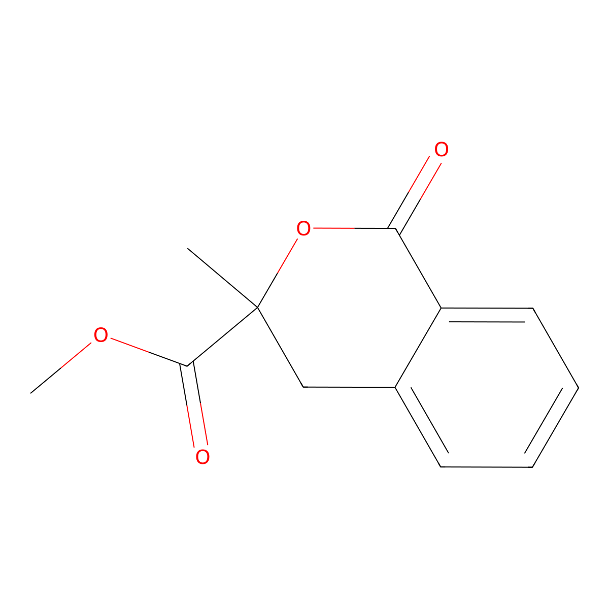 3-Methyl-1-oxo-isochroman-3-carboxylic acid methyl ester molecular structure, CAS 27979-45-9