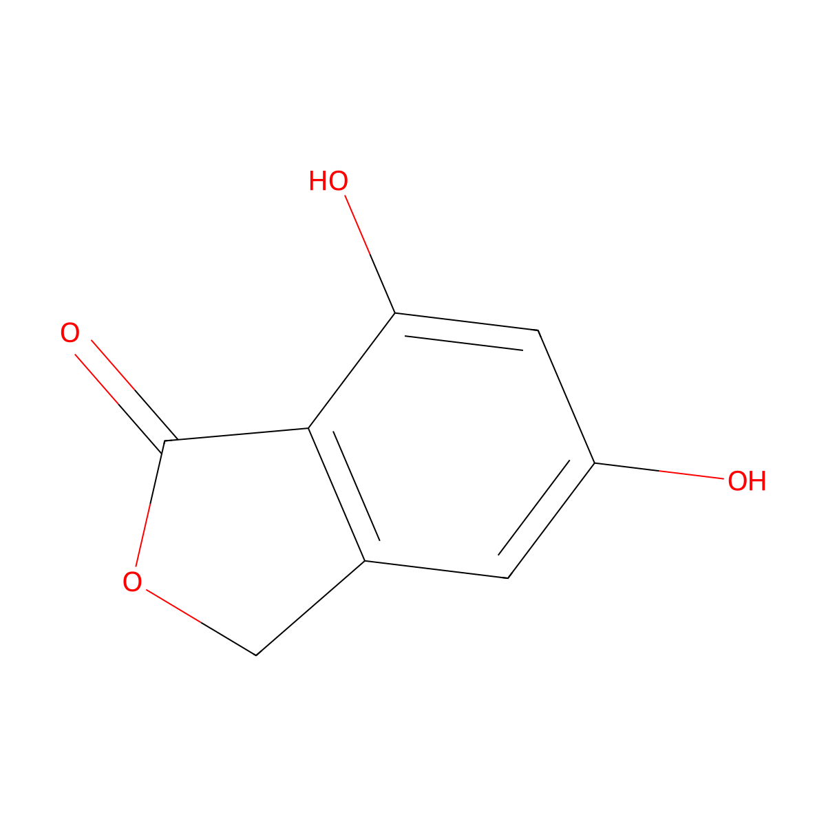 1(3H)-Isobenzofuranone, 5,7-dihydroxy- molecular structure, CAS 27979-58-4