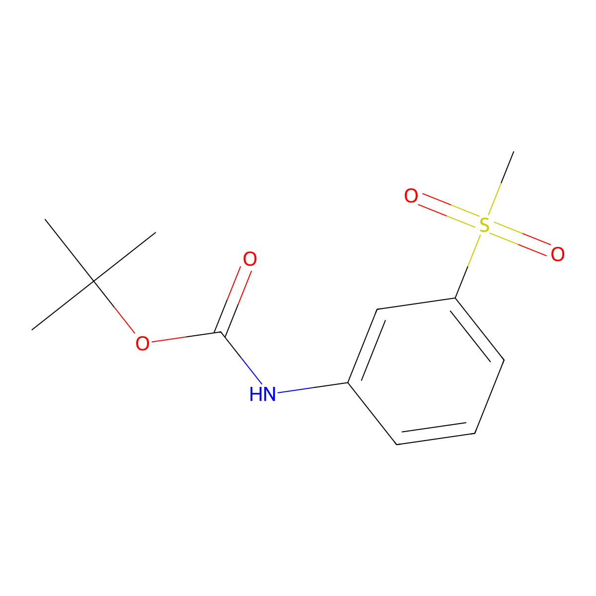 tert-Butyl (3-(methylsulfonyl)phenyl)carbamate molecular structure, CAS 27979-92-6