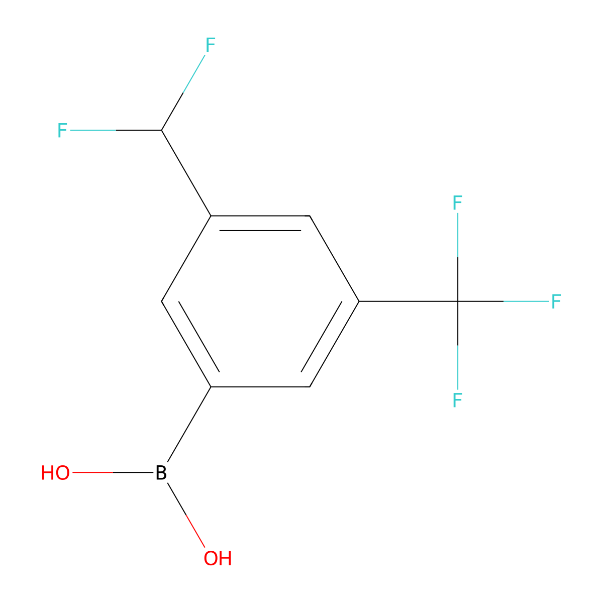 [3-(Difluoromethyl)-5-(trifluoromethyl)phenyl]boronic acid molecular structure, CAS 2797907-18-5