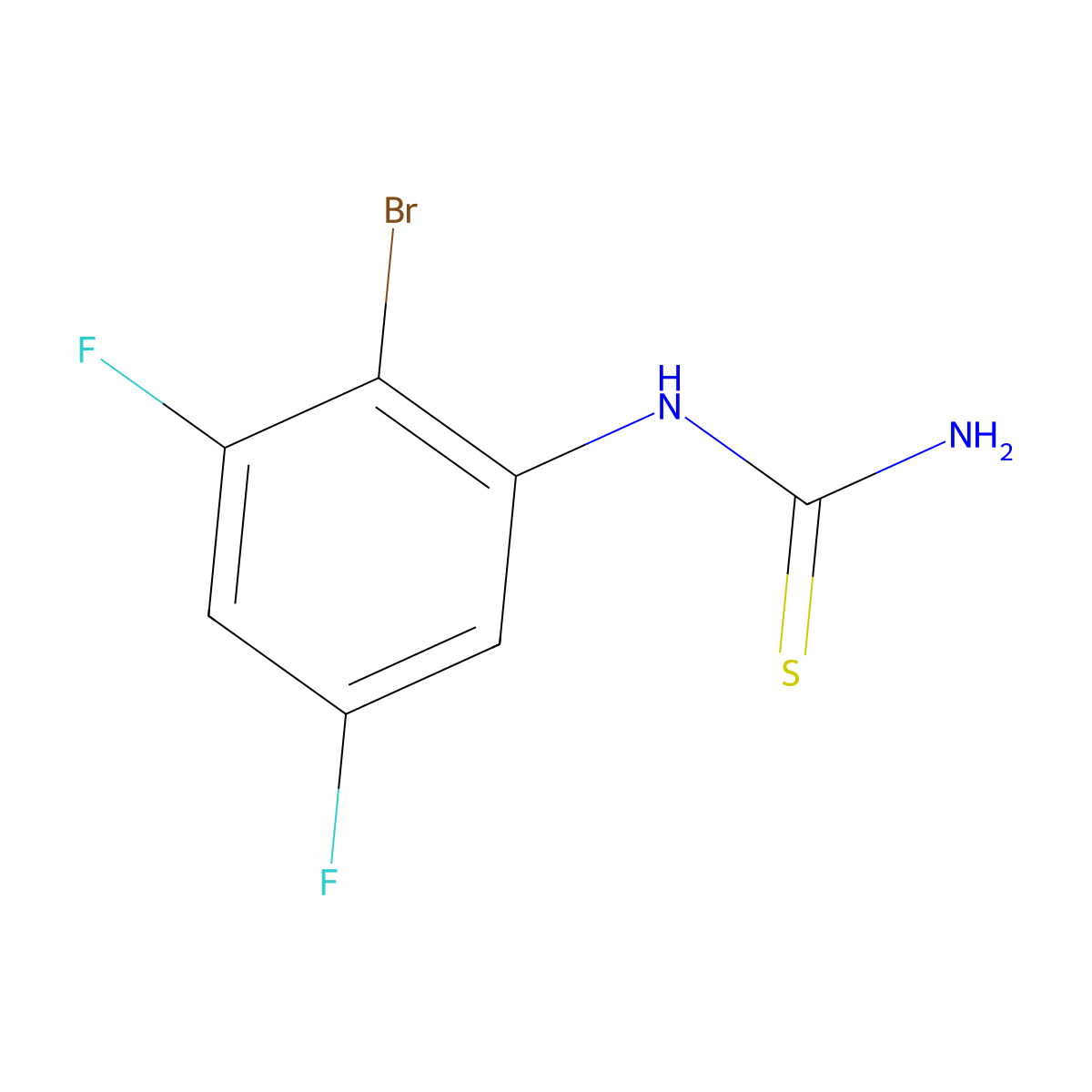 (2-Bromo-3,5-difluorophenyl)thiourea molecular structure, CAS 2797977-81-0