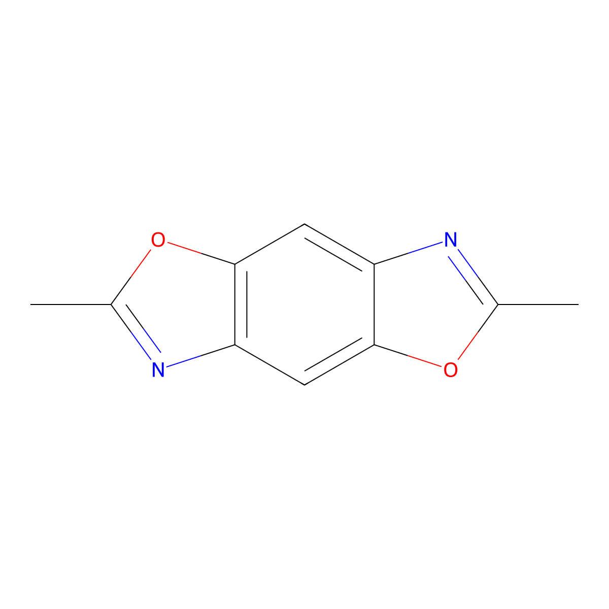 2,6-Dimethylbenzo[1,2-d:4,5-d']bis(oxazole) molecular structure, CAS 27982-54-3