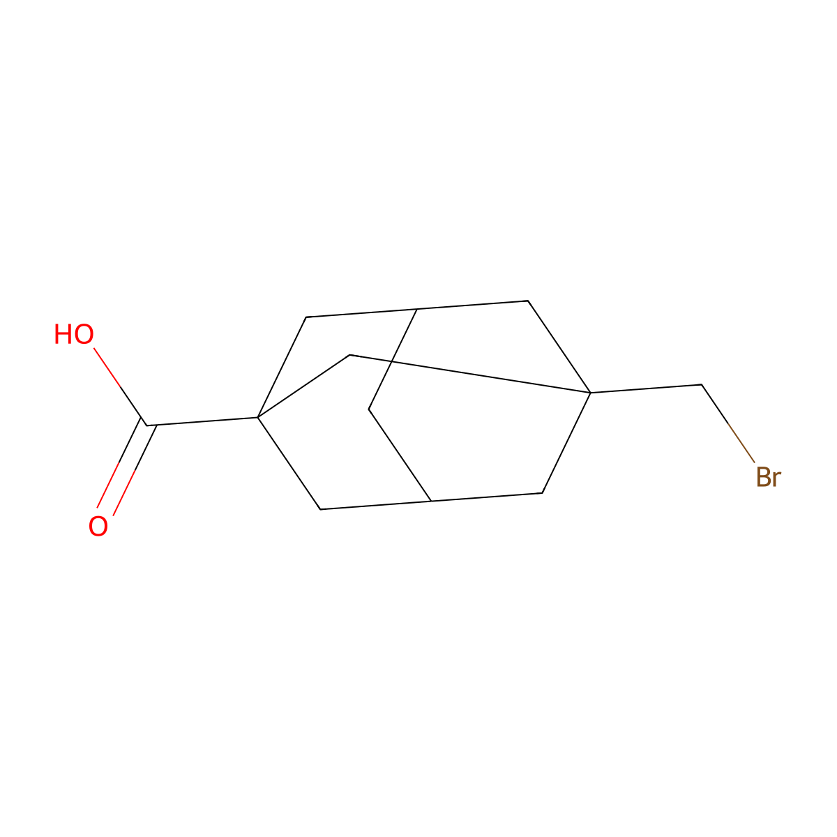 3-(Bromomethyl)adamantane-1-carboxylic acid molecular structure, CAS 27983-08-0