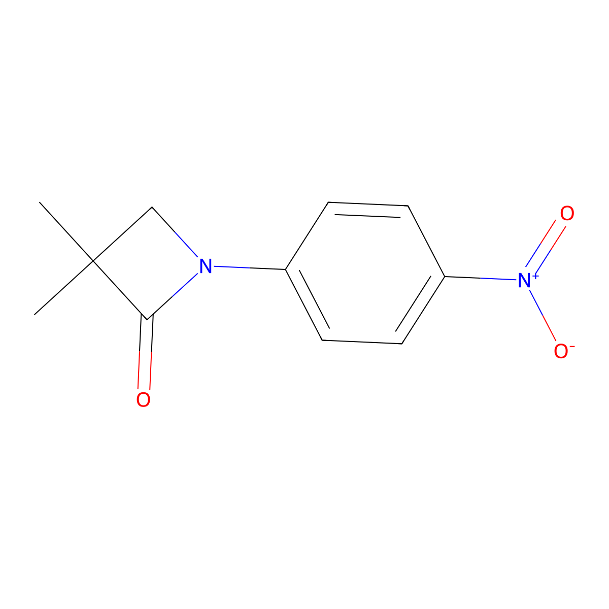 3,3-Dimethyl-1-(4-nitrophenyl)azetidin-2-one molecular structure, CAS 27983-73-9