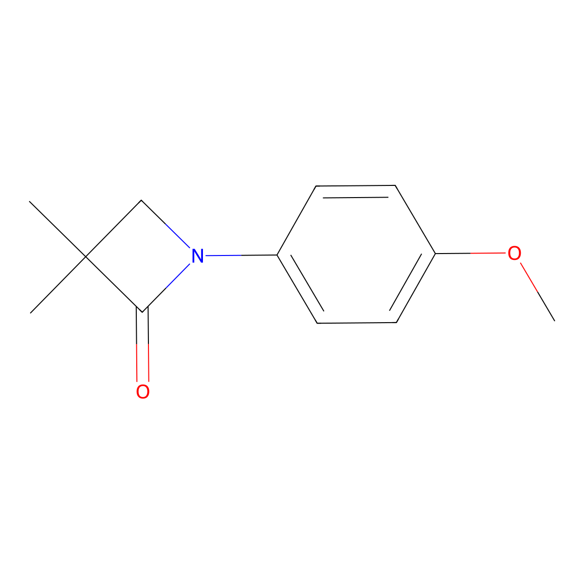 1-(4-Methoxyphenyl)-3,3-dimethylazetidin-2-one molecular structure, CAS 27983-74-0