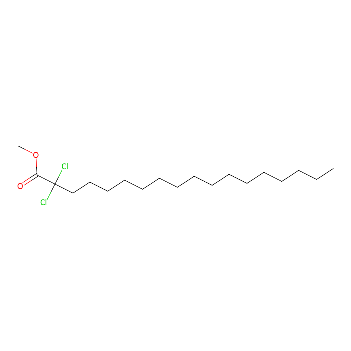 Methyl 2,2-dichlorooctadecanoate molecular structure, CAS 27986-38-5