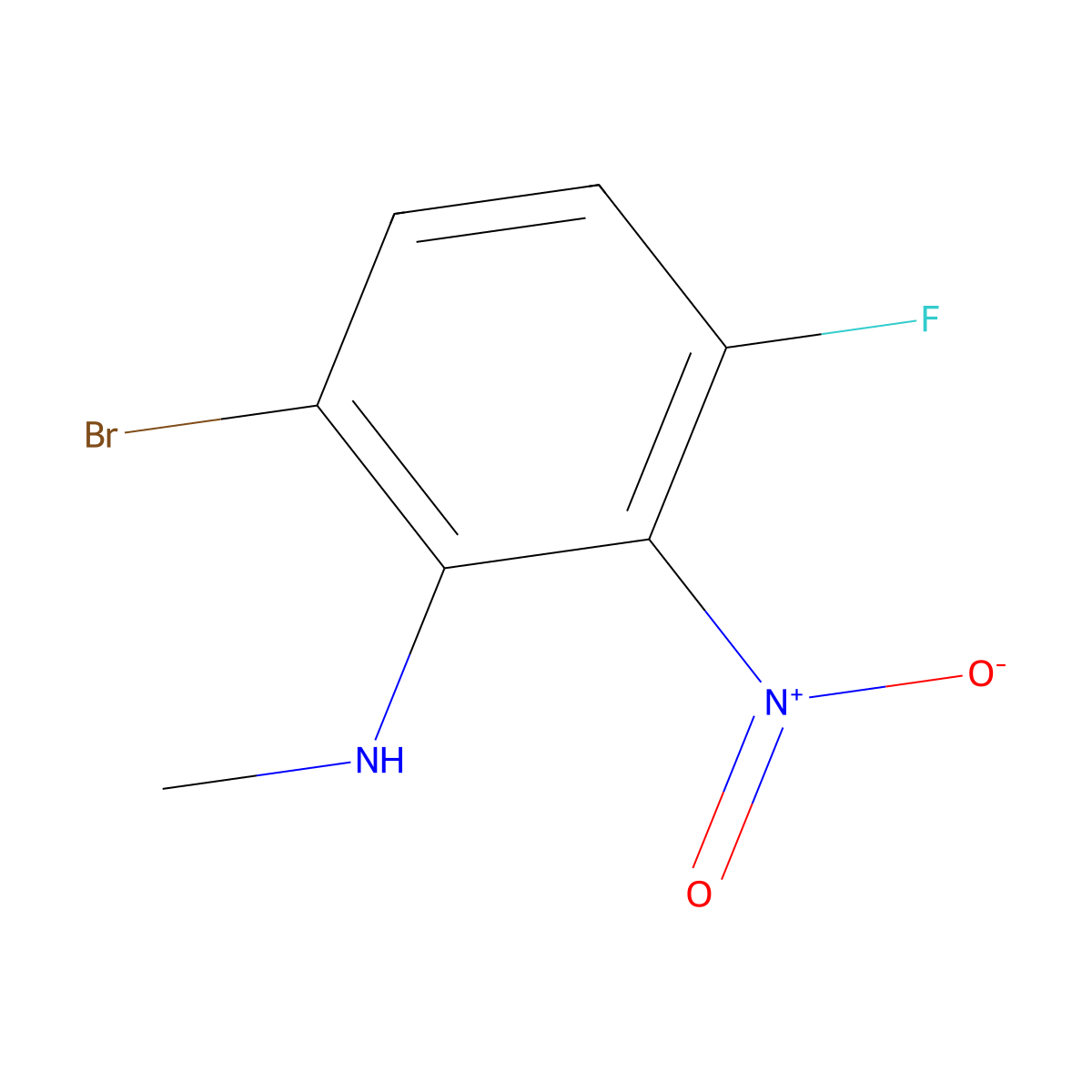 6-Bromo-3-fluoro-N-methyl-2-nitroaniline molecular structure, CAS 2798762-78-2