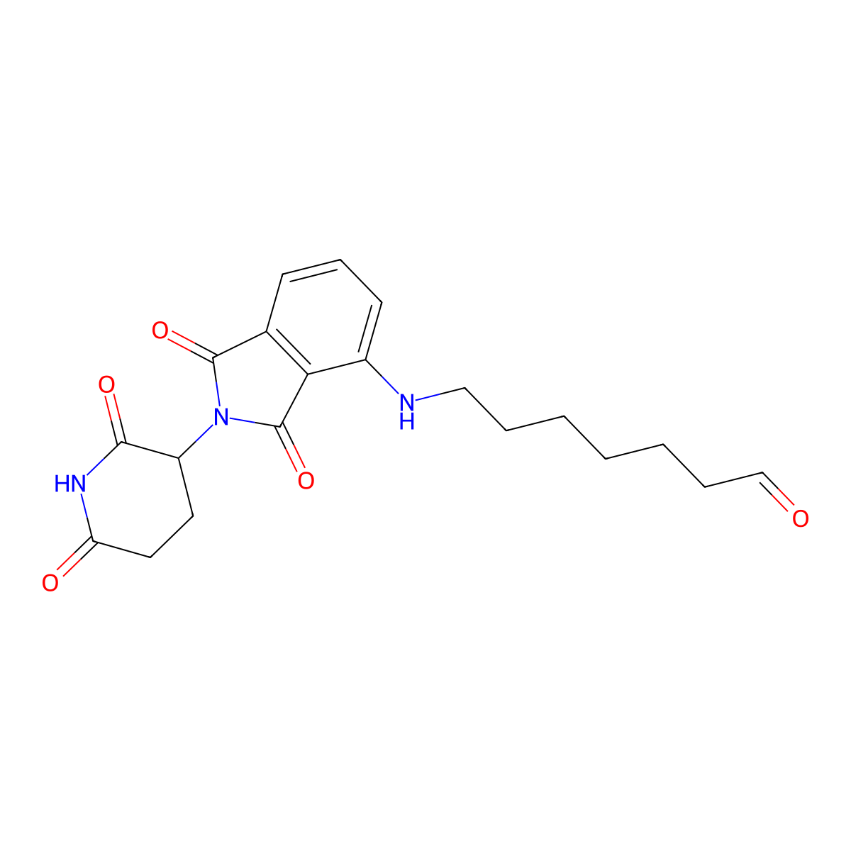 7-[(2-(2,6-dioxopiperidin-3-yl)-1,3-dioxo-2,3-dihydro-1H-isoindol-4-yl)amino]heptanal molecular structure, CAS 2798769-99-8