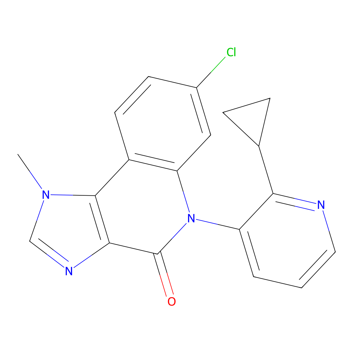 7-Chloro-5-(2-cyclopropyl-3-pyridinyl)-1-methylimidazo[4,5-c]quinolin-4-one molecular structure, CAS 2798856-04-7