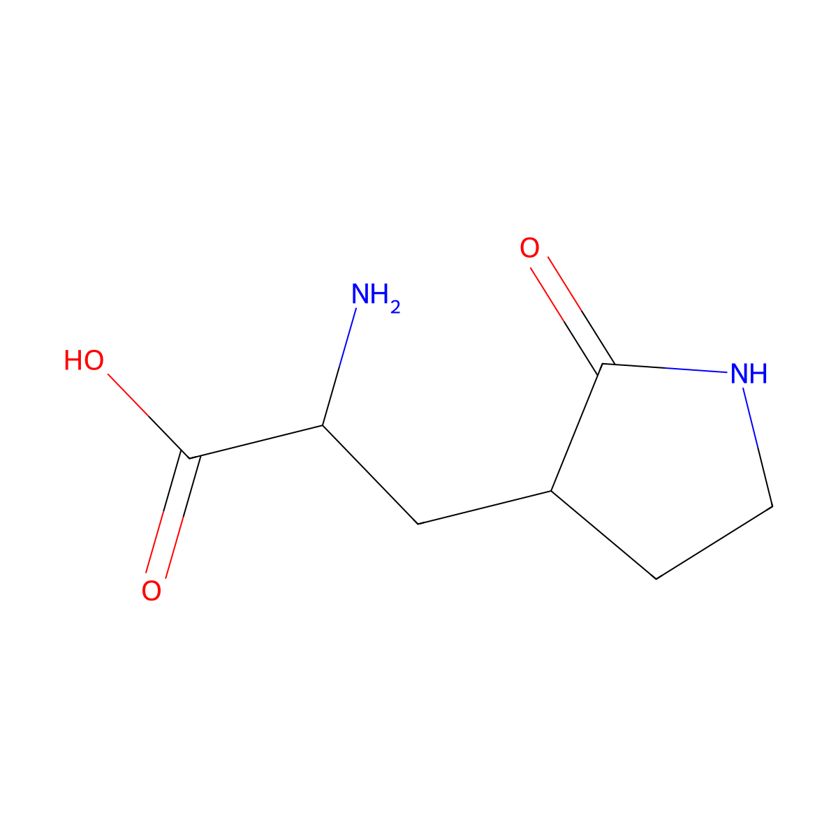 (2S)-2-amino-3-[(3S)-2-oxopyrrolidin-3-yl]propanoic acid molecular structure, CAS 2798910-03-7