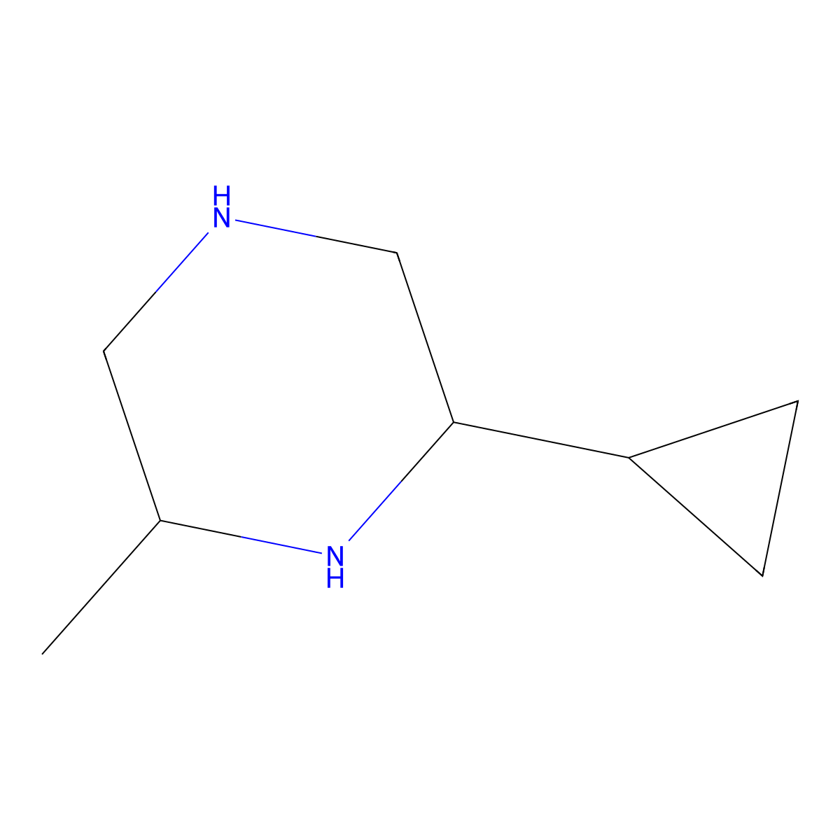 (2S,6R)-2-cyclopropyl-6-methyl-piperazine molecular structure, CAS 2798957-12-5