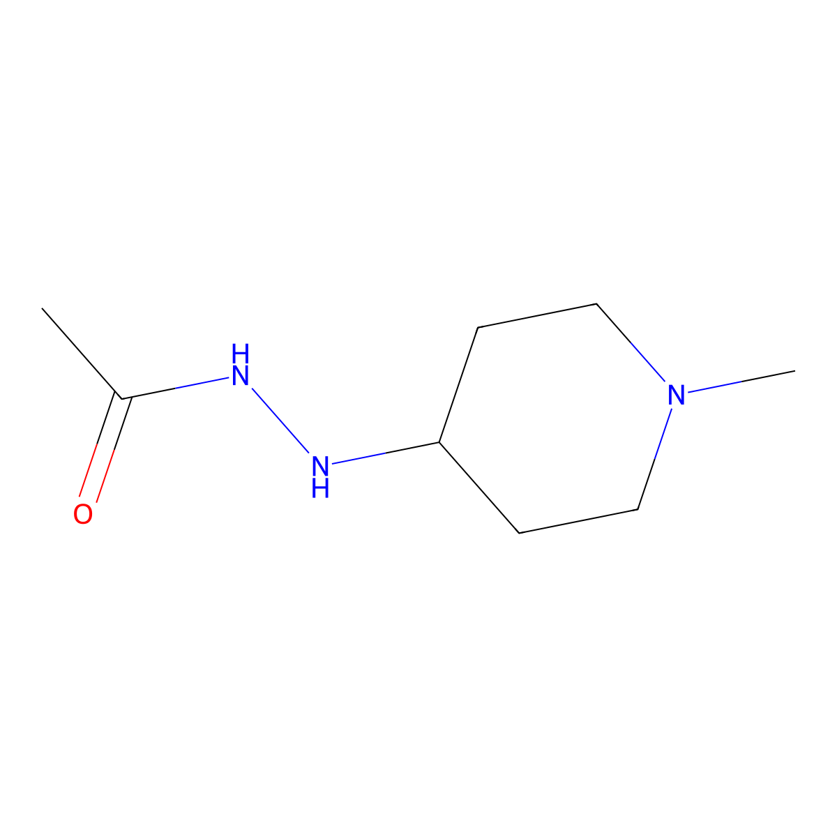 N'-(N-methyl-4-piperidyl)acetohydrazide molecular structure, CAS 2799-92-0
