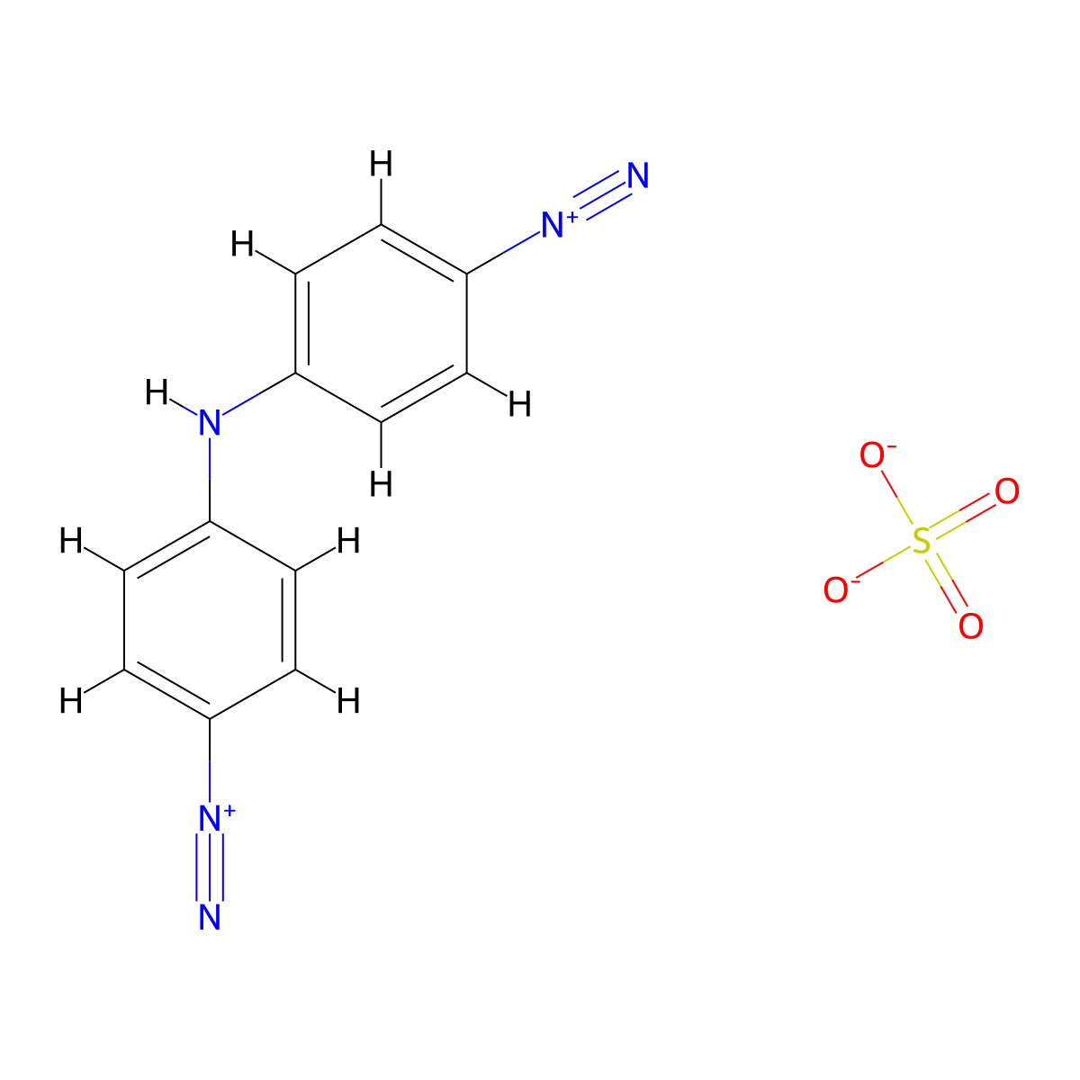 Benzenediazonium, 4,4'-iminobis-, sulfate (1:1) molecular structure, CAS 27990-92-7