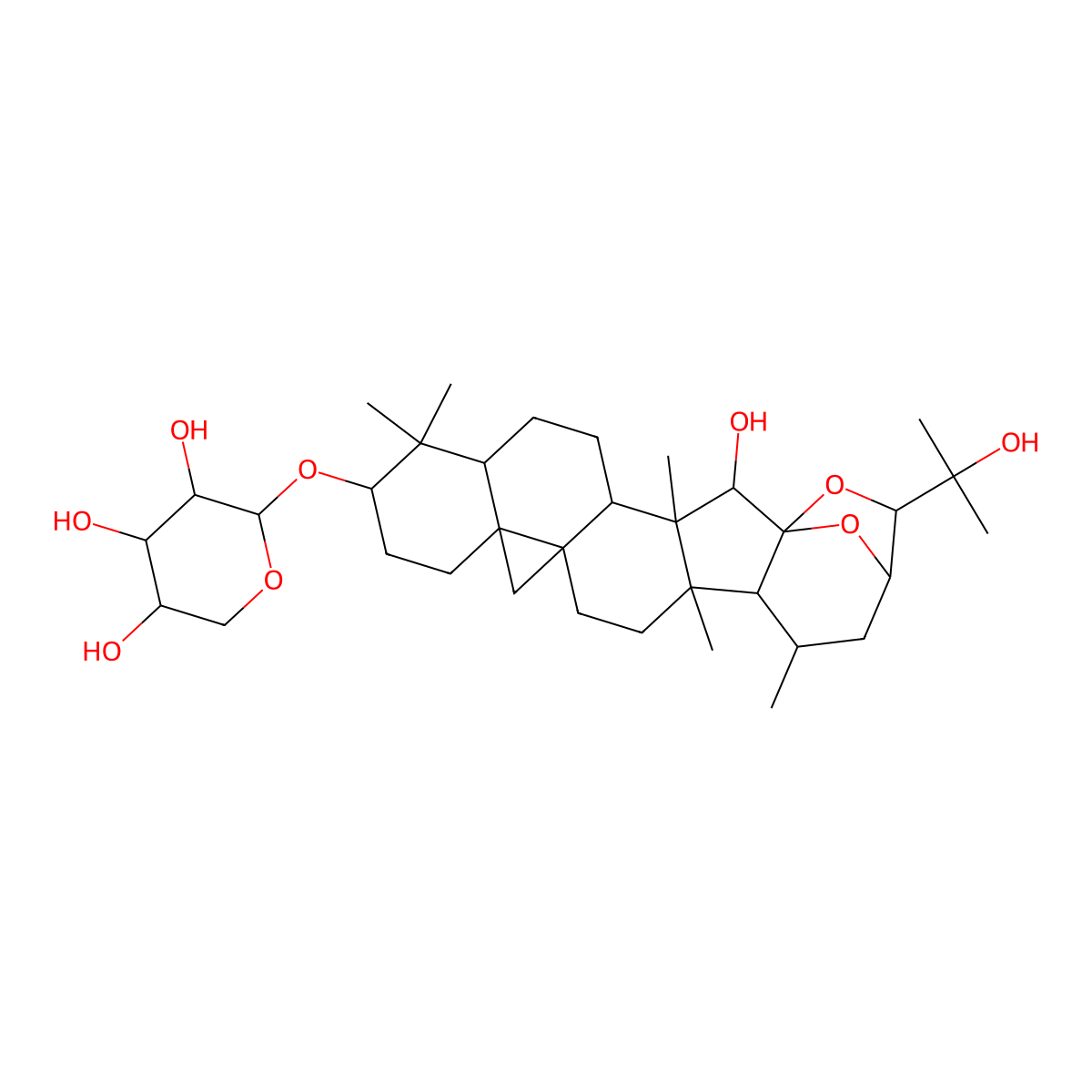 Cimigenol-3-O-beta-D-xylpyranoside molecular structure, CAS 27994-11-2