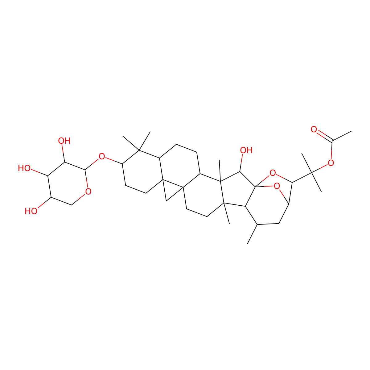 25-O-Acetylcimigenol xyloside molecular structure, CAS 27994-12-3