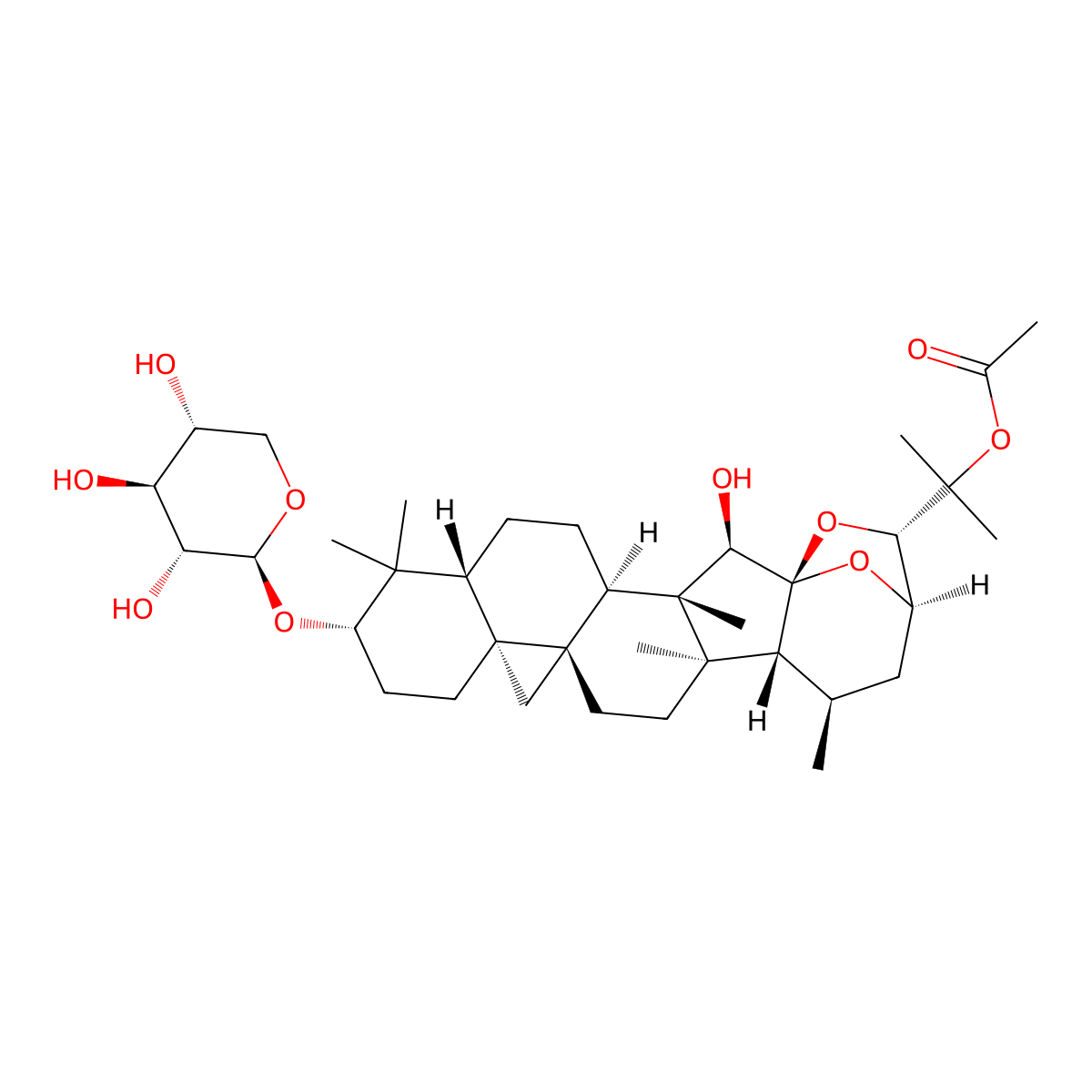 25-O-Acetylcimigenol xyloside molecular structure, CAS 27994-12-3