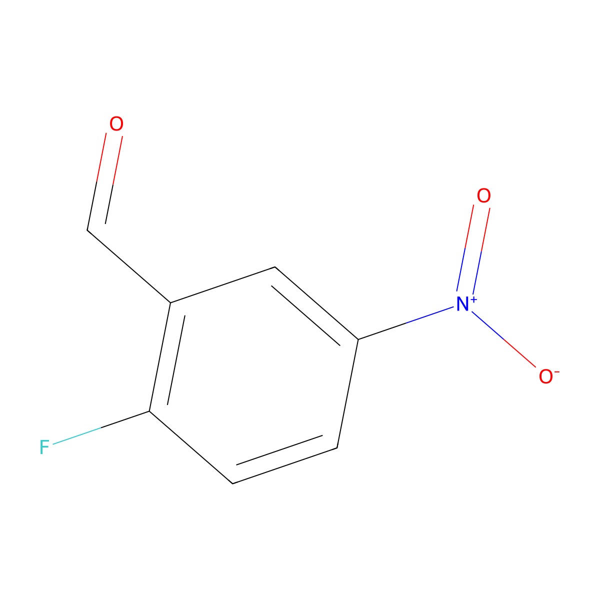 2-Fluoro-5-nitrobenzaldehyde molecular structure, CAS 27996-87-8