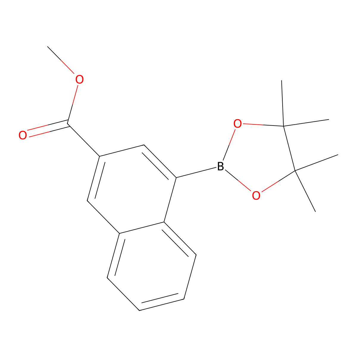 Methyl 4-(4,4,5,5-tetramethyl-1,3,2-dioxaborolan-2-YL)-2-naphthoate molecular structure, CAS 2799613-42-4