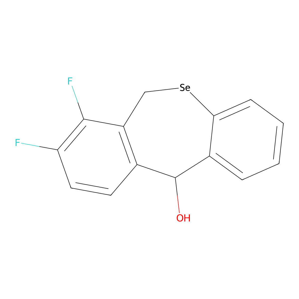 7,8-Difluoro-6,11-dihydrodibenzo[b,e]selenepin-11-ol molecular structure, CAS 2799640-70-1