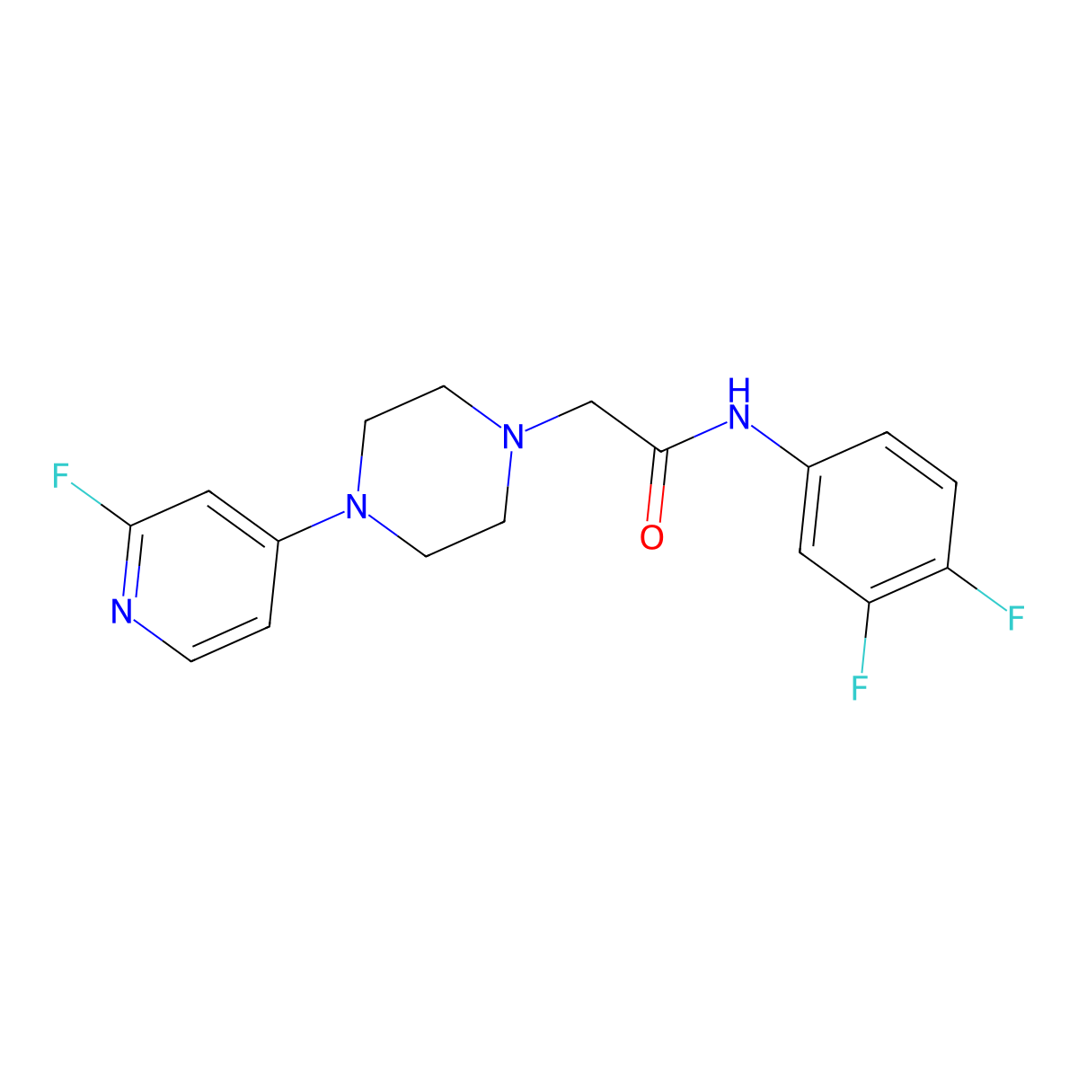 N-(3,4-difluorophenyl)-2-[4-(2-fluoropyridin-4-yl)piperazin-1-yl]acetamide molecular structure, CAS 2799847-76-8