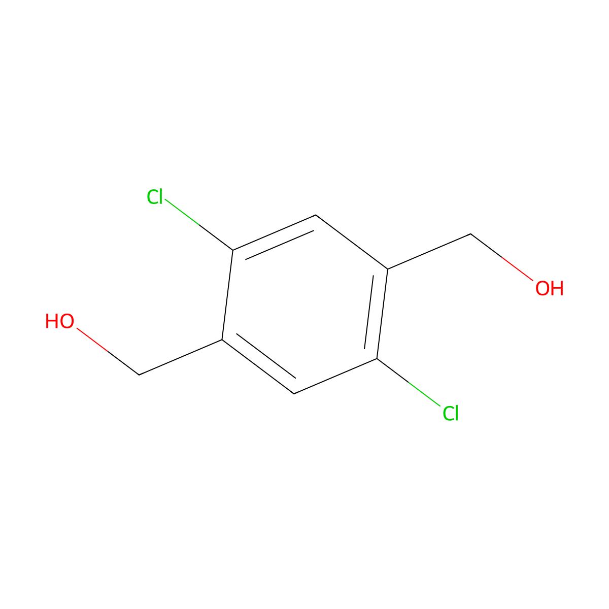 (2,5-Dichloro-1,4-phenylene)dimethanol molecular structure, CAS 2800-99-9