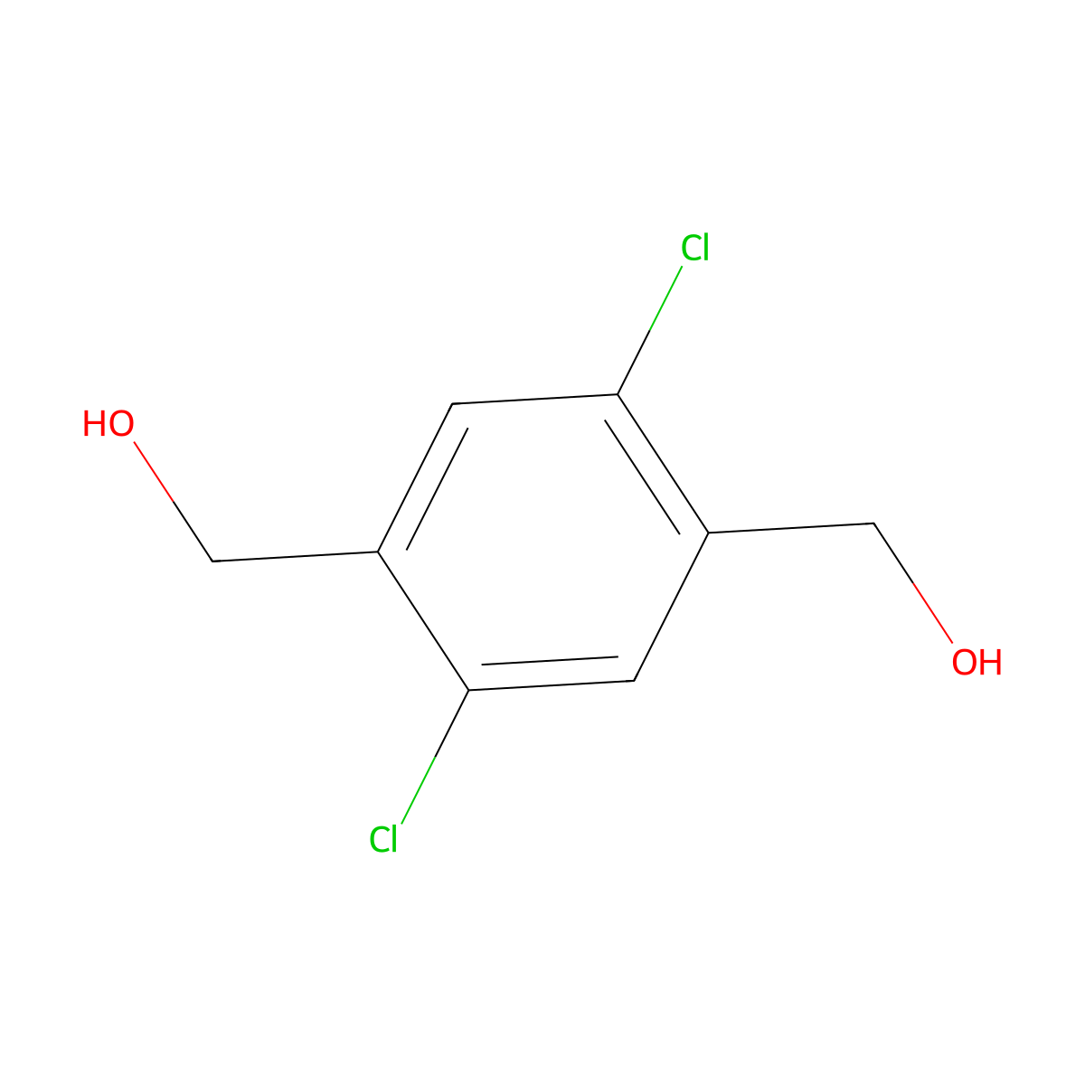 (2,5-Dichloro-1,4-phenylene)dimethanol molecular structure, CAS 2800-99-9