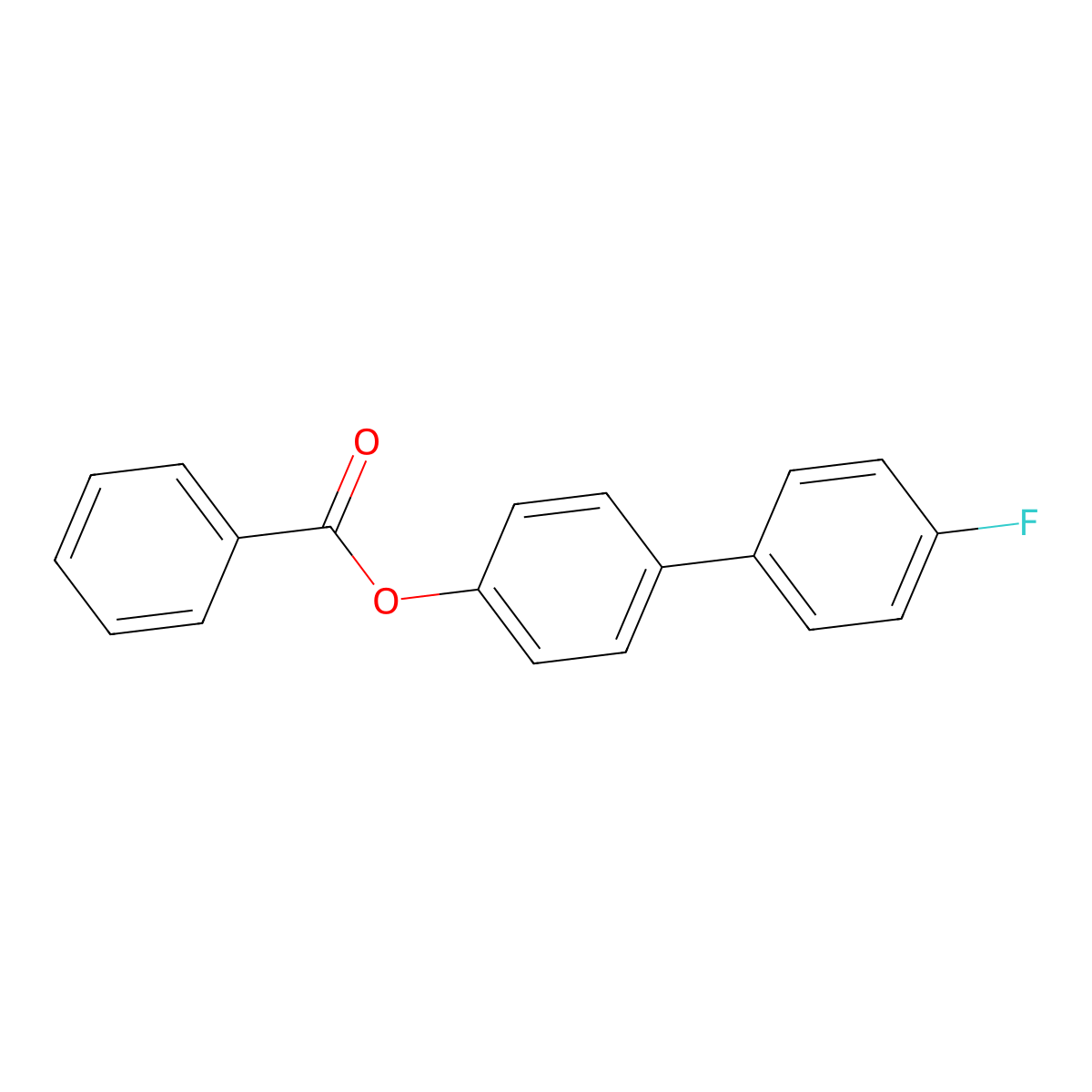 [1,1'-Biphenyl]-4-ol, 4'-fluoro-, 4-benzoate molecular structure, CAS 28001-10-7