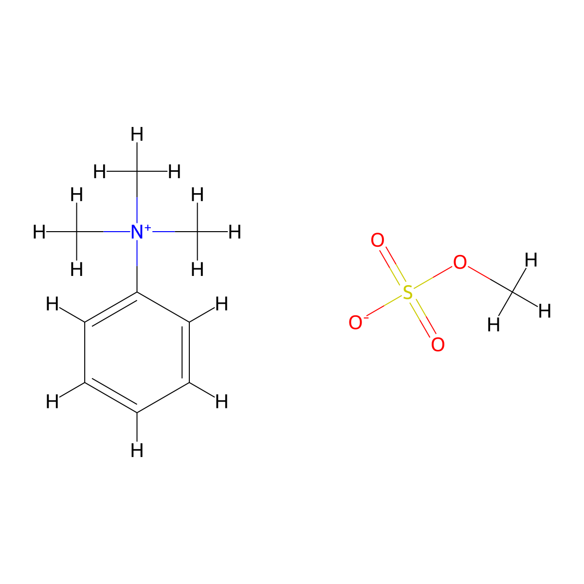 Phenyltrimethylammonium methosulfate molecular structure, CAS 28001-58-3