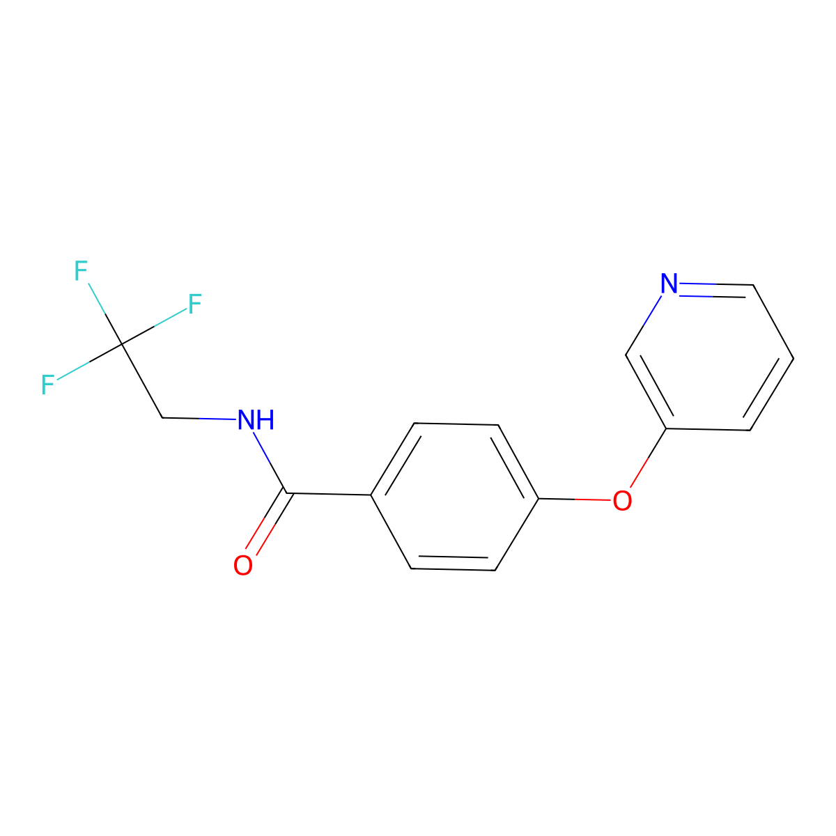 4-(3-Pyridinyloxy)-N-(2,2,2-trifluoroethyl)benzamide molecular structure, CAS 2800540-94-5