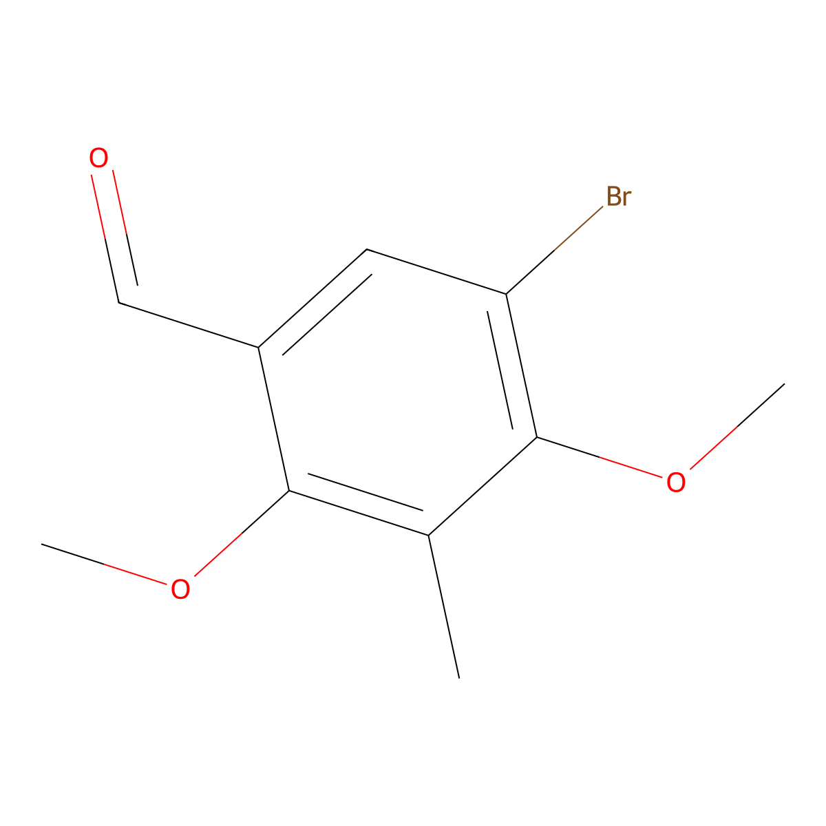 5-Bromo-2,4-dimethoxy-3-methylbenzaldehyde molecular structure, CAS 28006-93-1