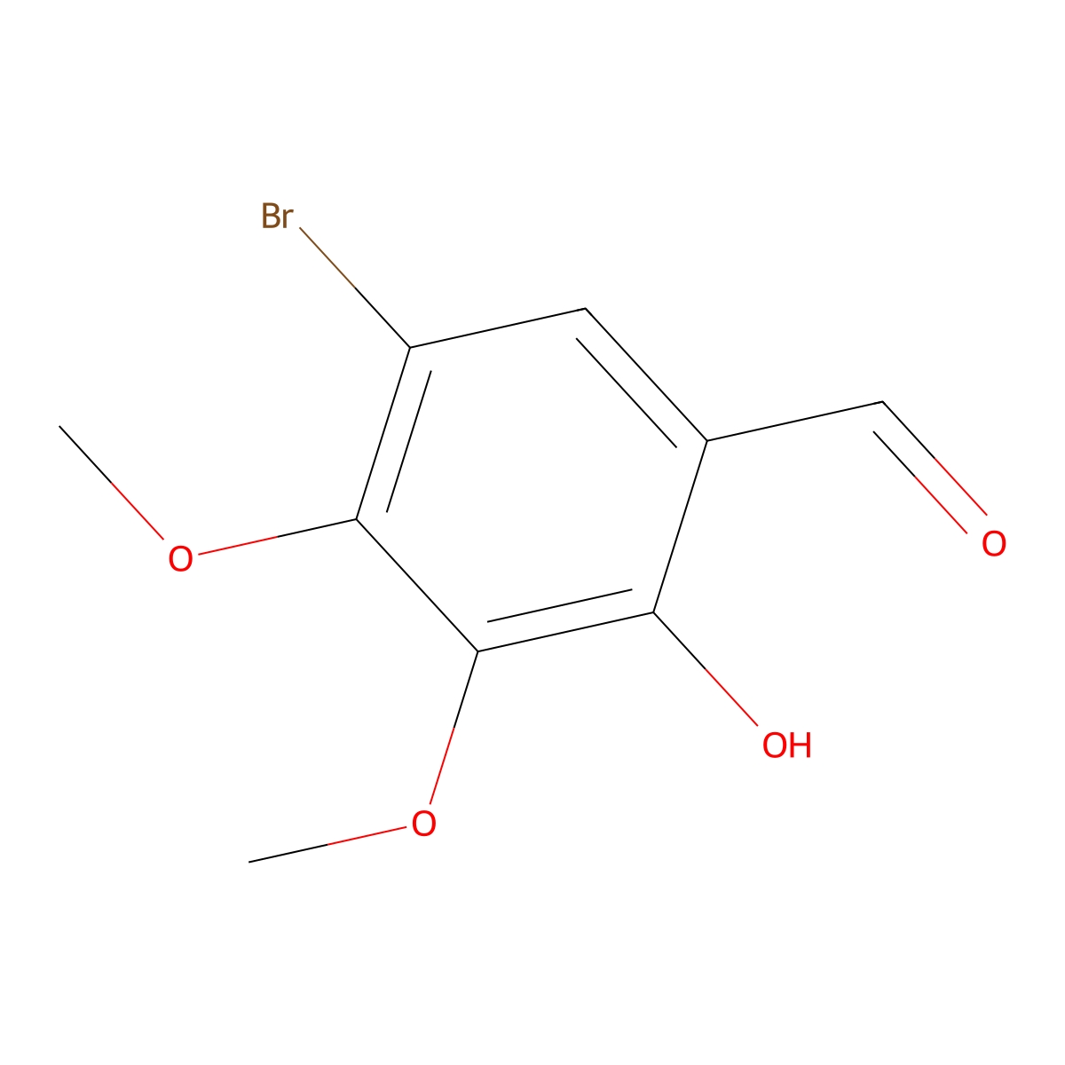 5-Bromo-2-hydroxy-3,4-dimethoxybenzaldehyde molecular structure, CAS 28006-96-4