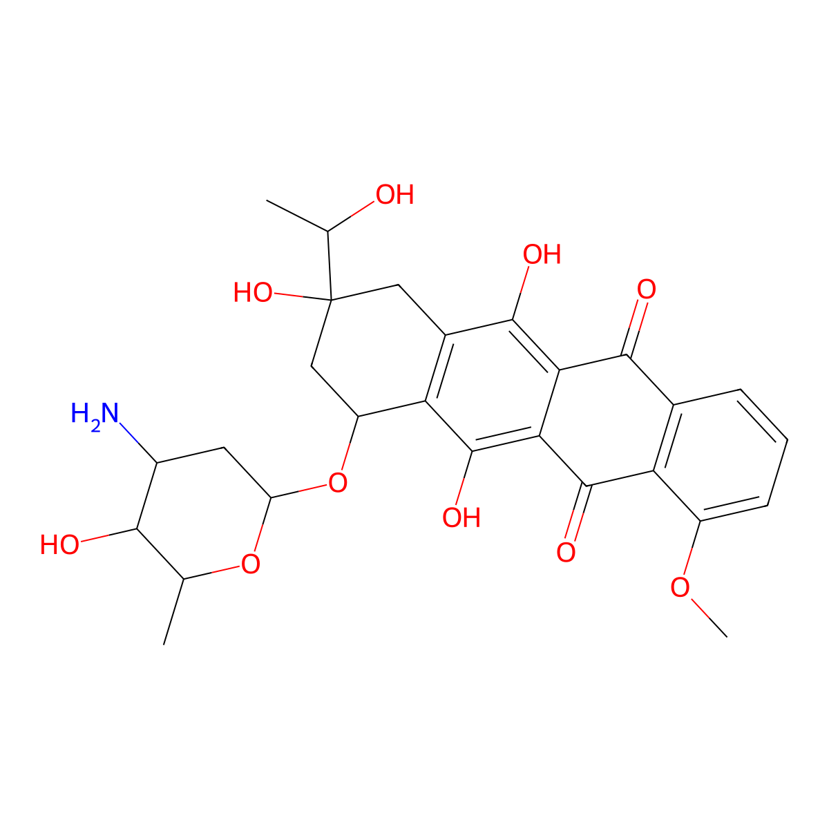 Daunorubicinol molecular structure, CAS 28008-55-1