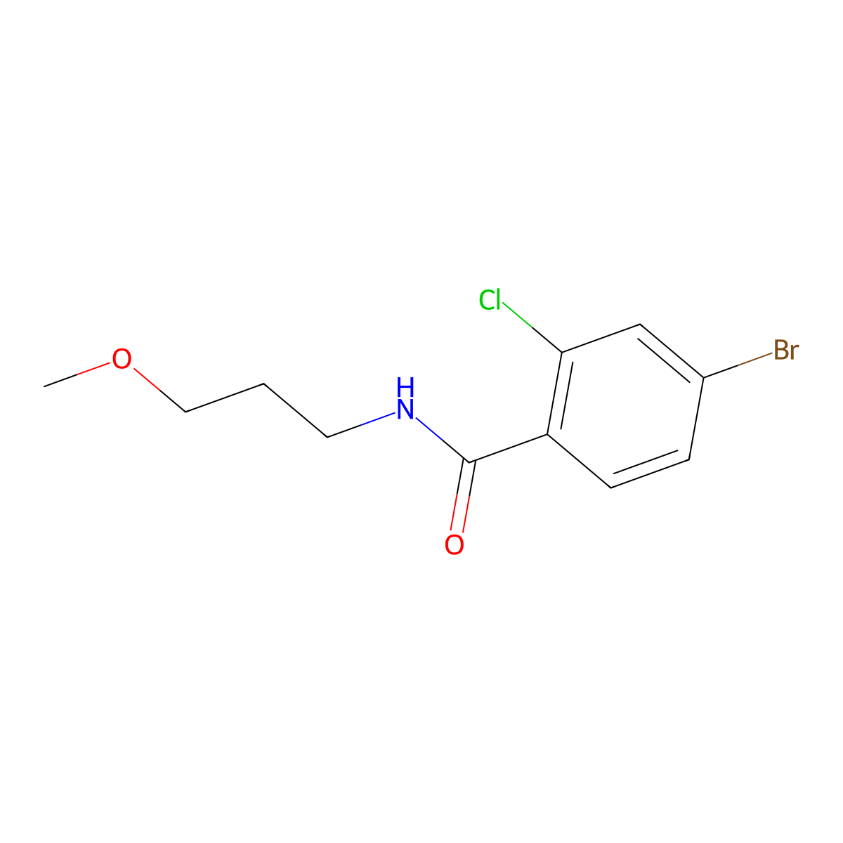 4-Bromo-2-chloro-N-(3-methoxypropyl)benzamide molecular structure, CAS 2800858-42-6