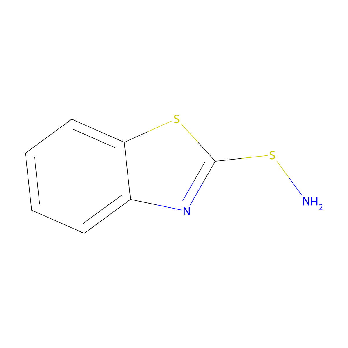 2-Benzothiazolesulfenamide molecular structure, CAS 2801-21-0