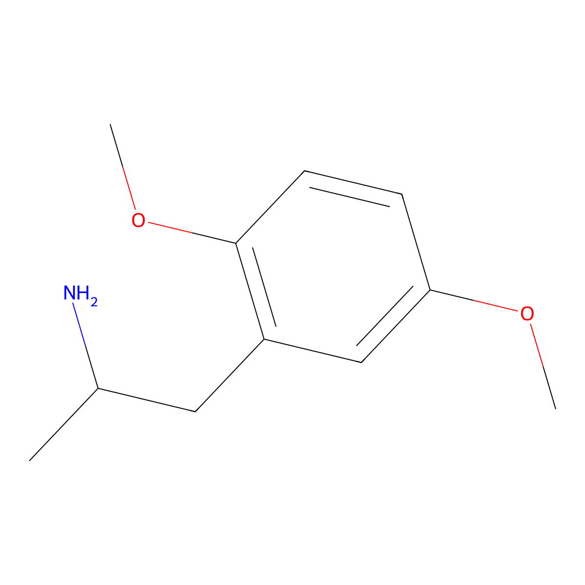 (+-)-2,5-Dimethoxyamphetamine molecular structure, CAS 2801-68-5
